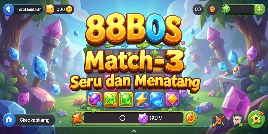 Tangkapan layar gameplay 88BOS yang menunjukkan kombinasi warna-warni.