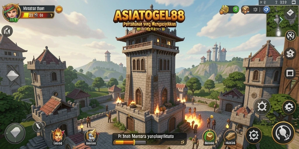 Tampilan gameplay menara pertahanan yang menarik dan strategis.