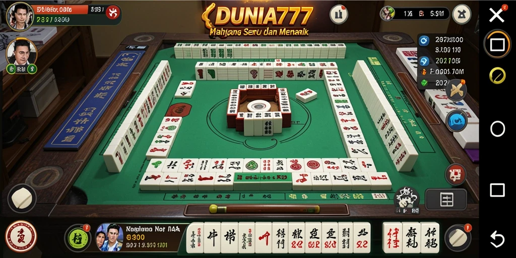 Tampilan gameplay Mahjong yang menarik di DUNIA777.