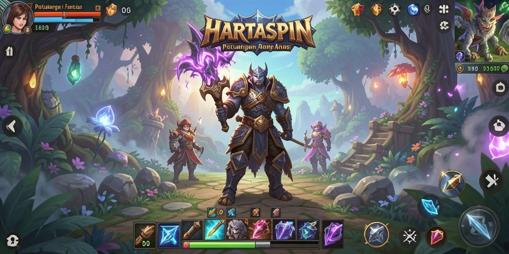 Tampilan gameplay HARTASPIN yang memukau dan seru.