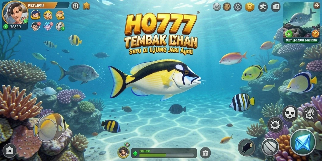 Gameplay seru Tembak Ikan dengan berbagai senjata.