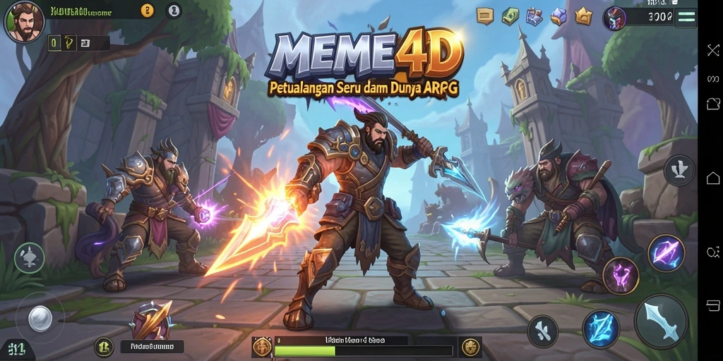 Screenshot gameplay MEME4D menampilkan aksi seru petualangan ARPG.