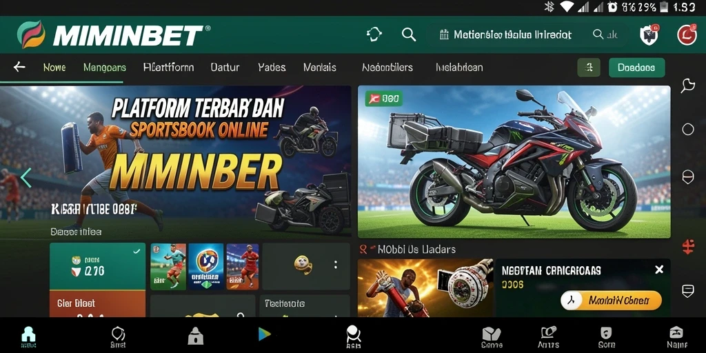 Tampilan menarik dari MIMINBET, aplikasi sportsbook terkemuka.