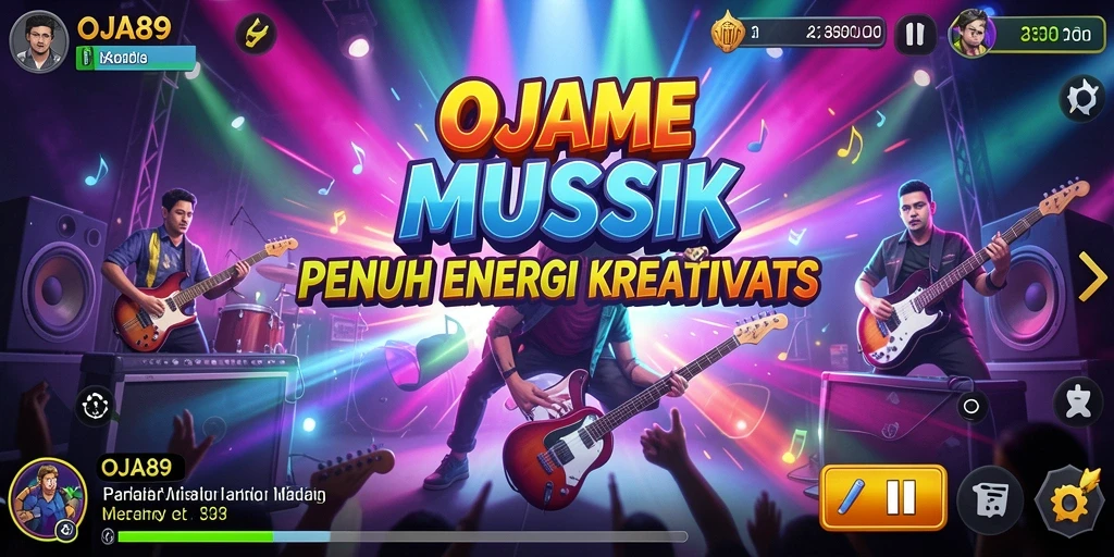 Screenshot utama OJA89 menampilkan gameplay musik yang seru dan interaktif.