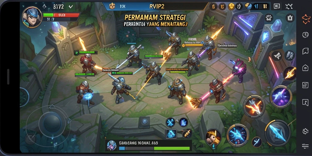 Tangkapan layar dari gameplay strategi yang mendebarkan di RVIP2.
