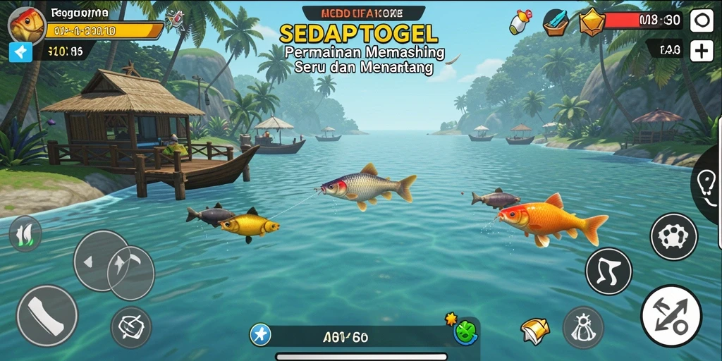Tampilan menarik dari gameplay memancing di SEDAPTOGEL.