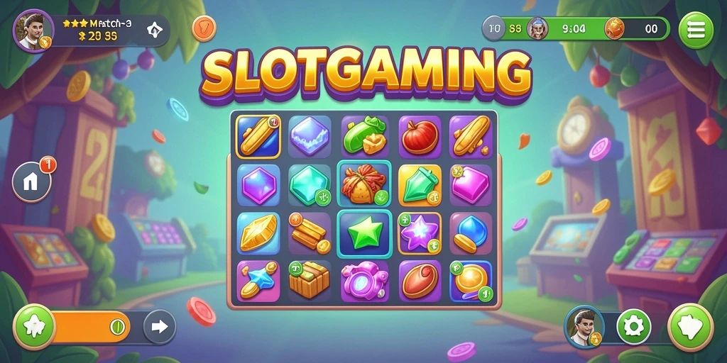 Tampilan gameplay SLOTGAMING yang menarik dan penuh warna.