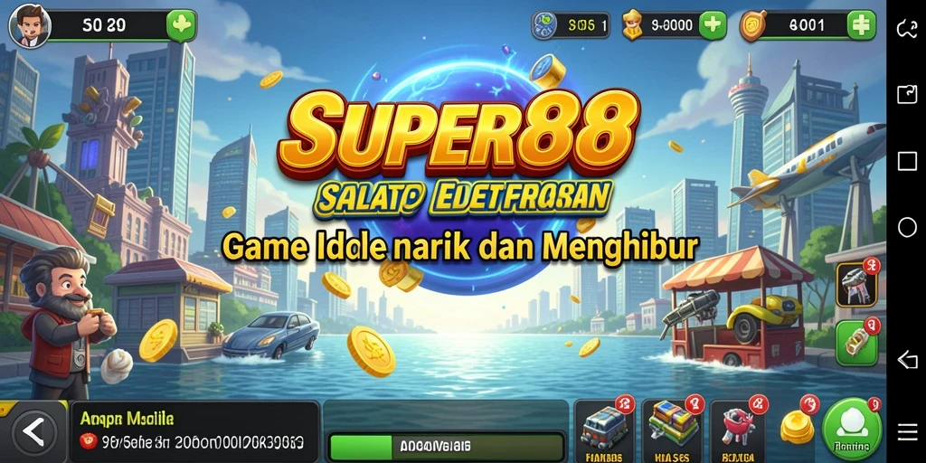 Screenshot gameplay SUPER88 menampilkan aksi pengumpulan sumber daya yang mengasyikkan.